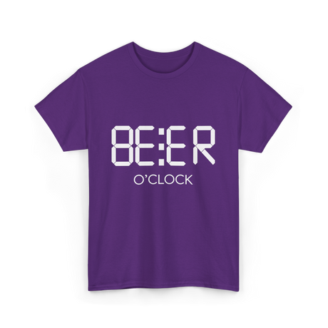 Beer O'Clock Beer Time Drinkers T-Shirt - Purple