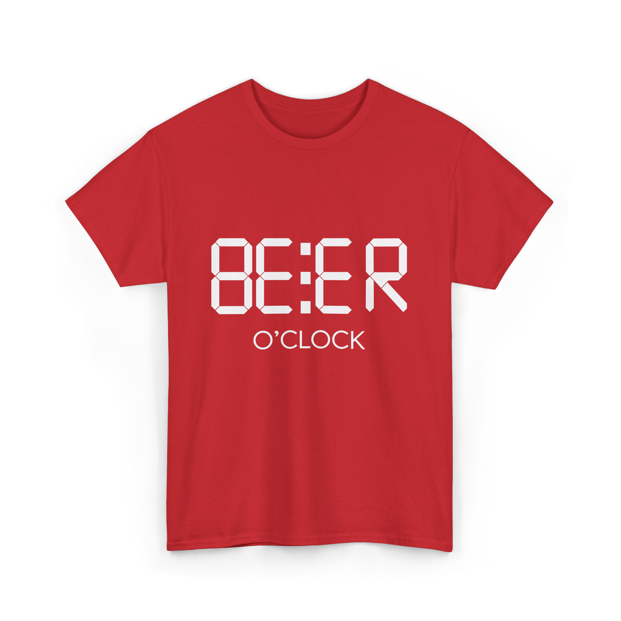 Beer O'Clock Beer Time Drinkers T-Shirt - Red