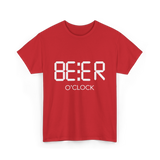 Beer O'Clock Beer Time Drinkers T-Shirt - Red