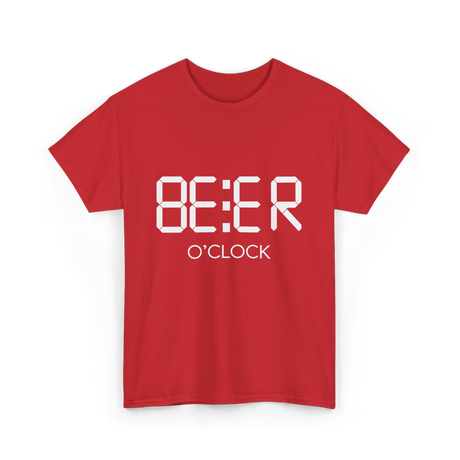 Beer O'Clock Beer Time Drinkers T-Shirt - Red