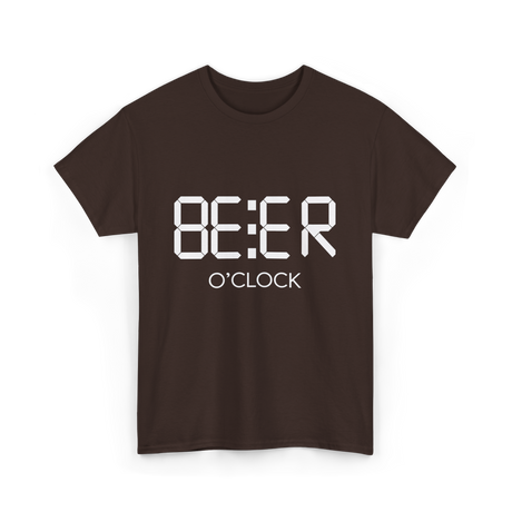 Beer O'Clock Beer Time Drinkers T-Shirt - Dark Chocolate