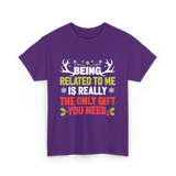 Being Related To Me Family T-Shirt - Purple