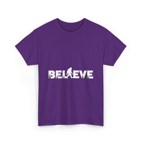 Believe Bigfoot Sasquatch T-Shirt - Purple