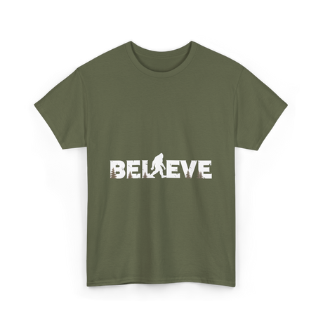 Believe Bigfoot Sasquatch T-Shirt - Military Green
