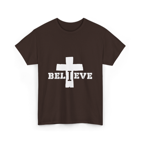 Believe Christian Faith T-Shirt - Dark Chocolate