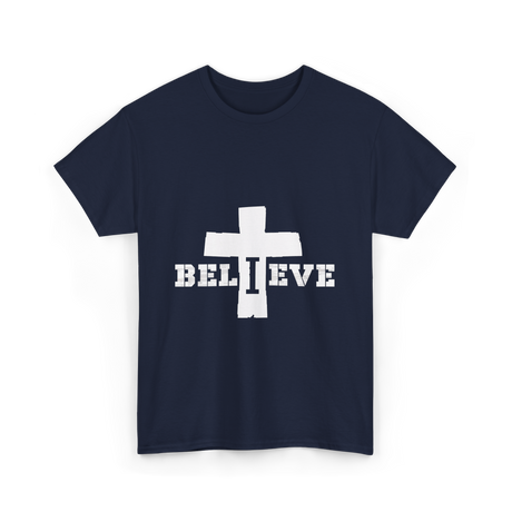 Believe Christian Faith T-Shirt - Navy