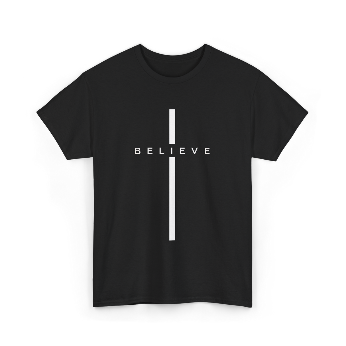 Believe Cross Faith Religion T-Shirt - Black