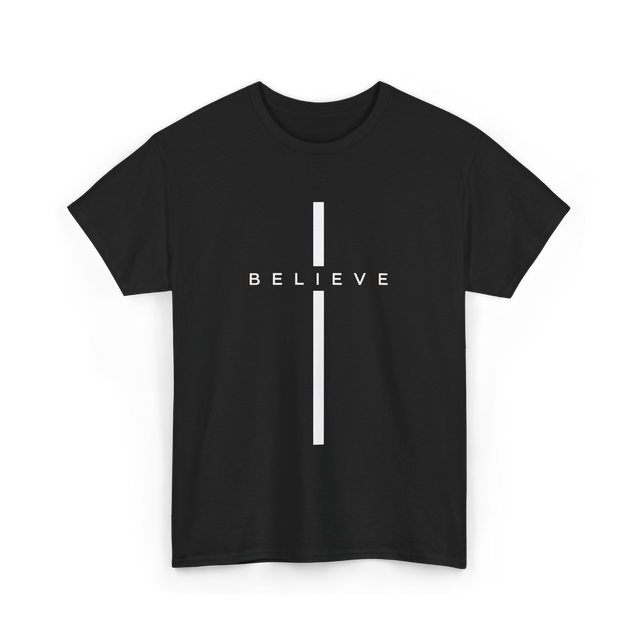 Believe Cross Faith Religion T-Shirt - Black