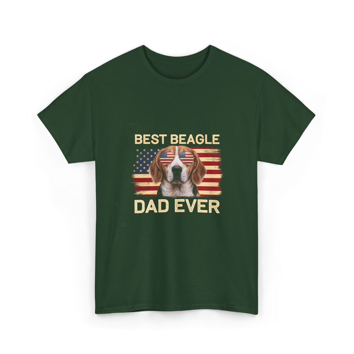 Best Beagle Dad Ever Beagle Dog T-Shirt - Forest Green