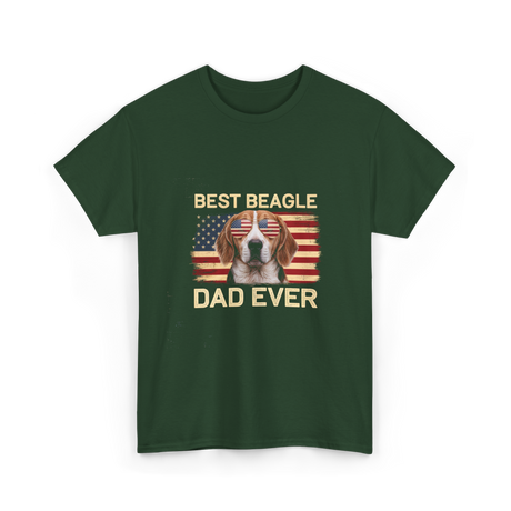 Best Beagle Dad Ever Beagle Dog T-Shirt - Forest Green