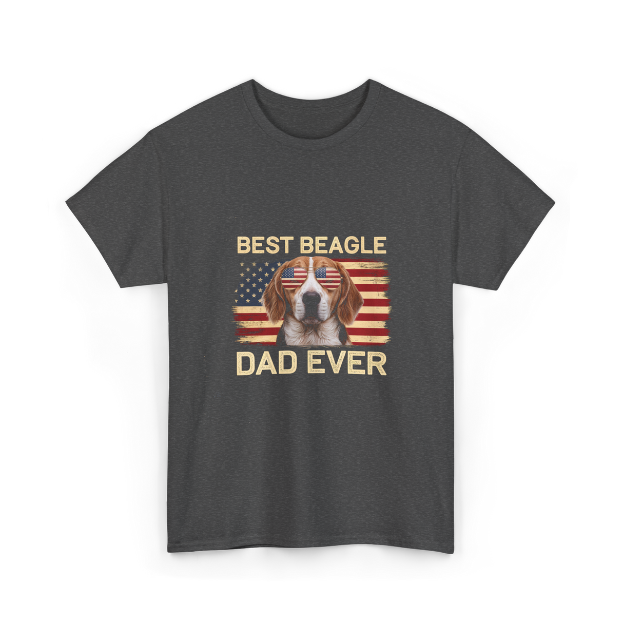 Best Beagle Dad Ever Beagle Dog T-Shirt - Dark Heather