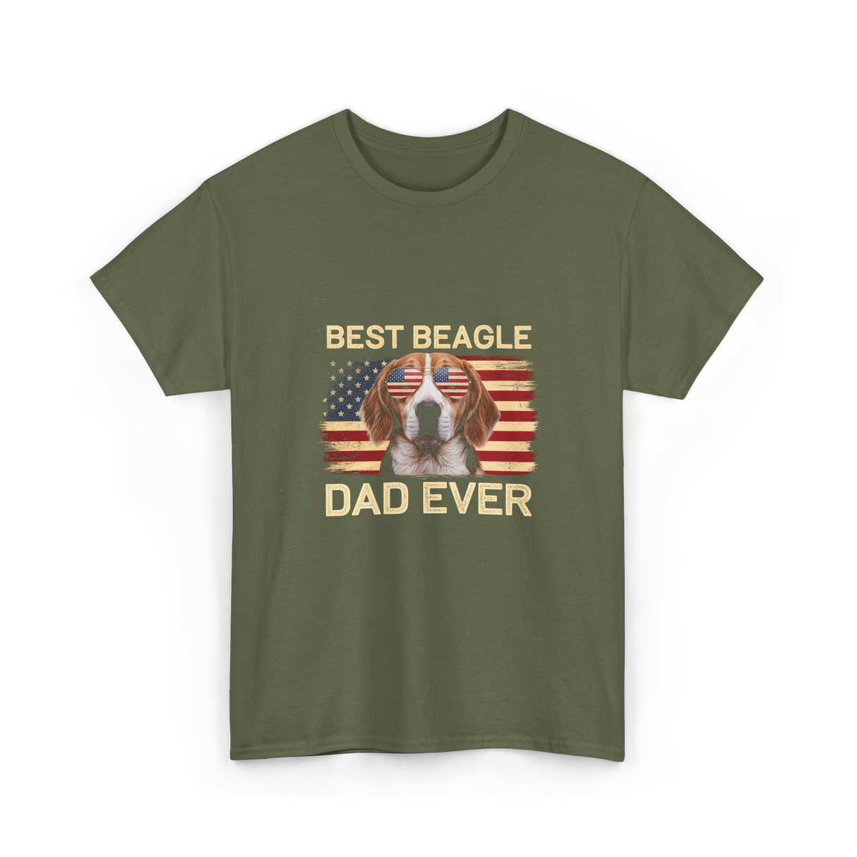 Best Beagle Dad Ever Beagle Dog T-Shirt - Military Green