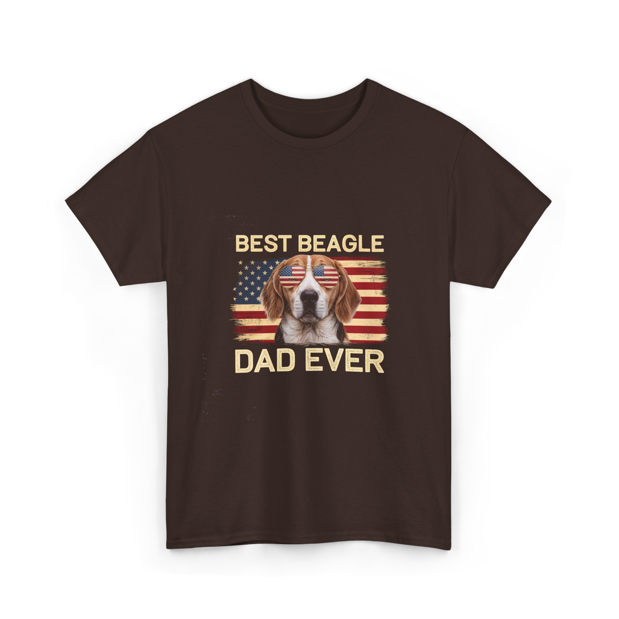 Best Beagle Dad Ever Beagle Dog T-Shirt - Dark Chocolate