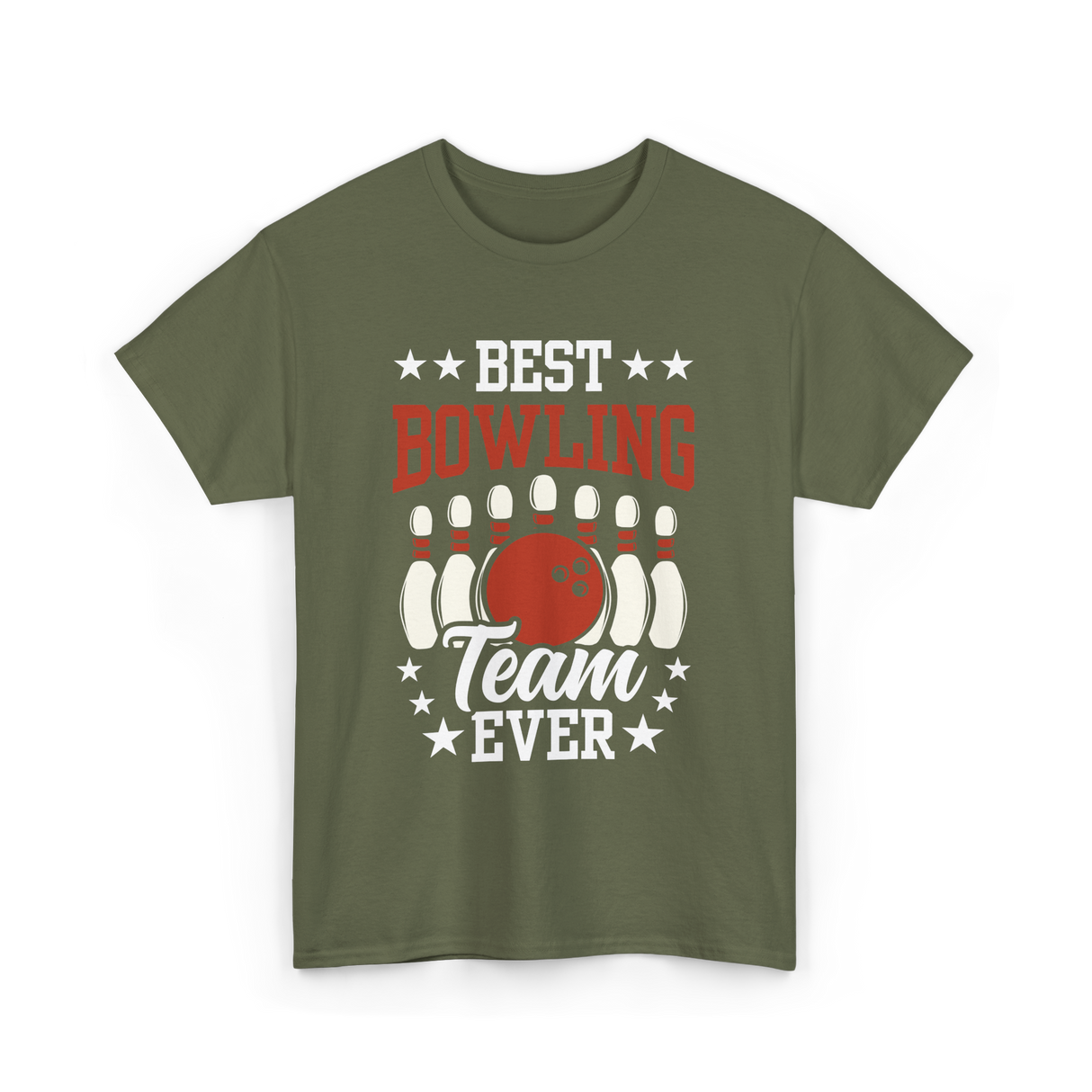 Best Bowling Team Ever Bowling T-Shirt - Military Green