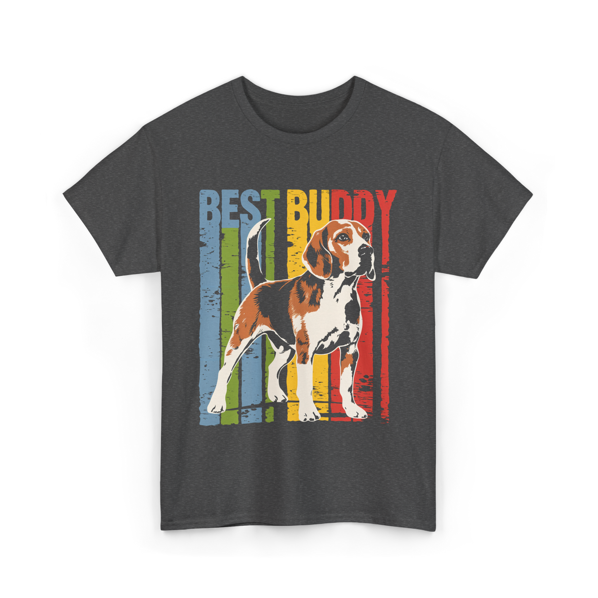 Best Buddy Beagle Dog T-Shirt - Dark Heather