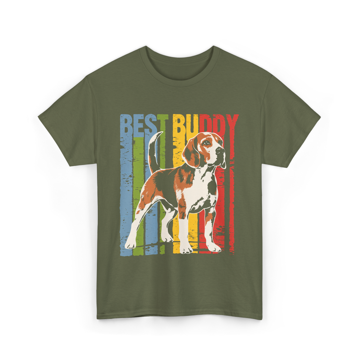 Best Buddy Beagle Dog T-Shirt - Military Green