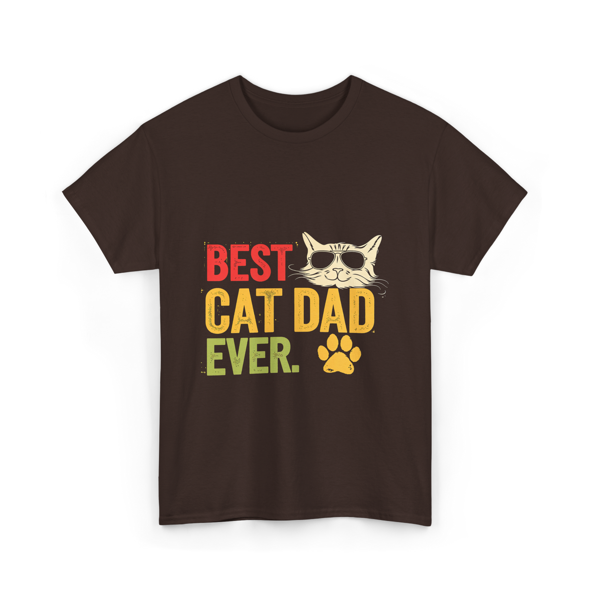 Best Cat Dad Ever Cat Dad T-Shirt - Dark Chocolate