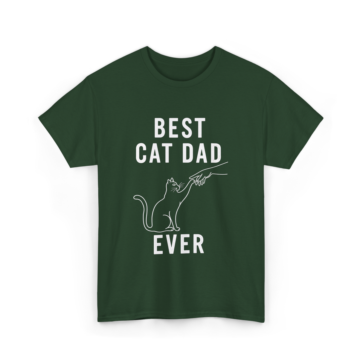 Best Cat Dad Ever Cat Dad T-Shirt - Forest Green