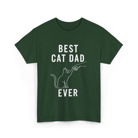 Best Cat Dad Ever Cat Dad T-Shirt - Forest Green