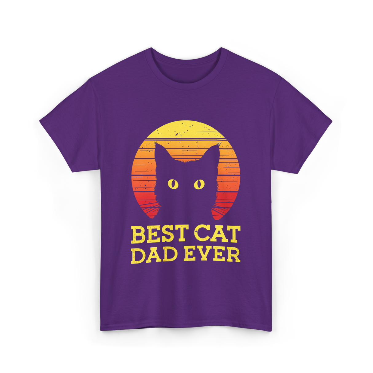 Best Cat Dad Ever Cat Dad T-Shirt - Purple