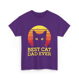 Best Cat Dad Ever Cat Dad T-Shirt - Purple