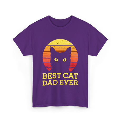 Best Cat Dad Ever Cat Dad T-Shirt - Purple