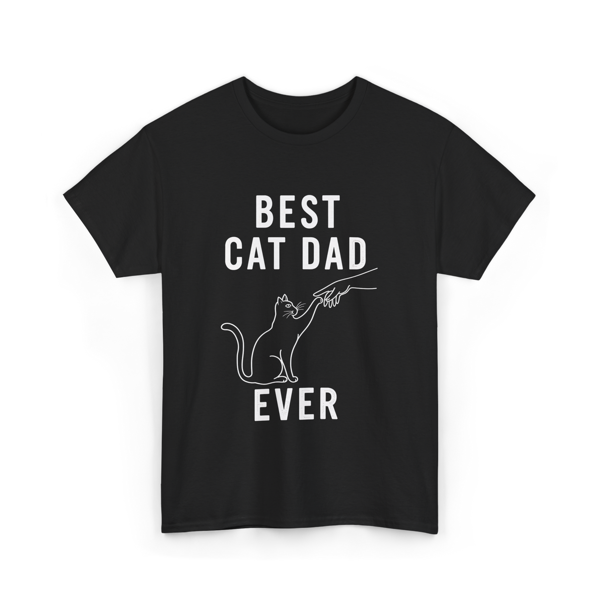 Best Cat Dad Ever Cat Dad T-Shirt - Black