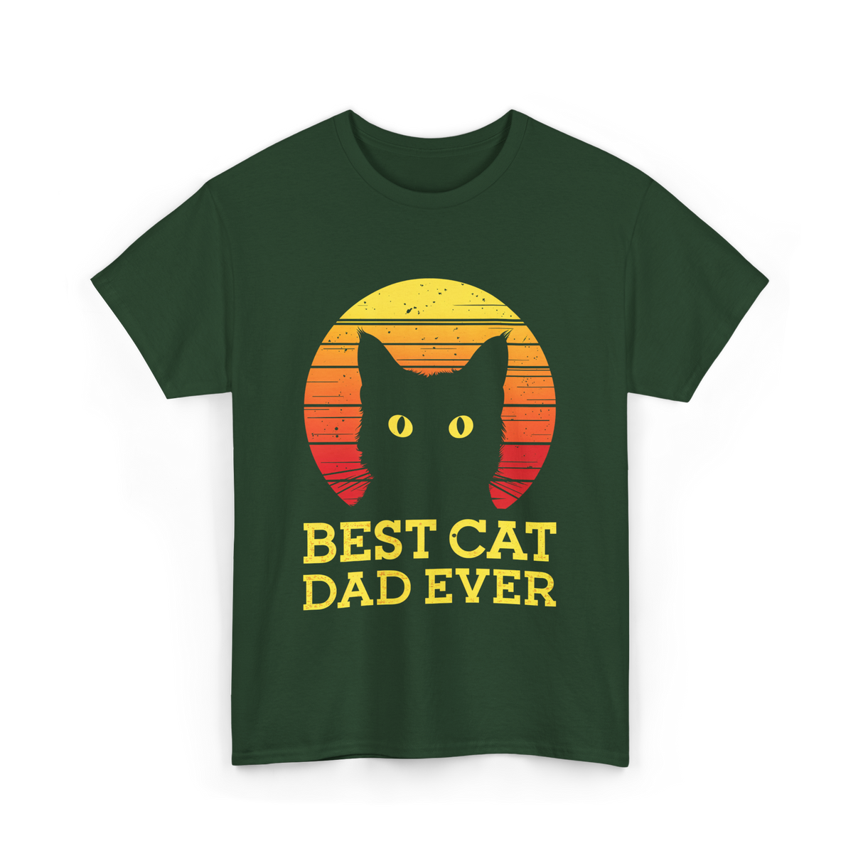 Best Cat Dad Ever Cat Dad T-Shirt - Forest Green