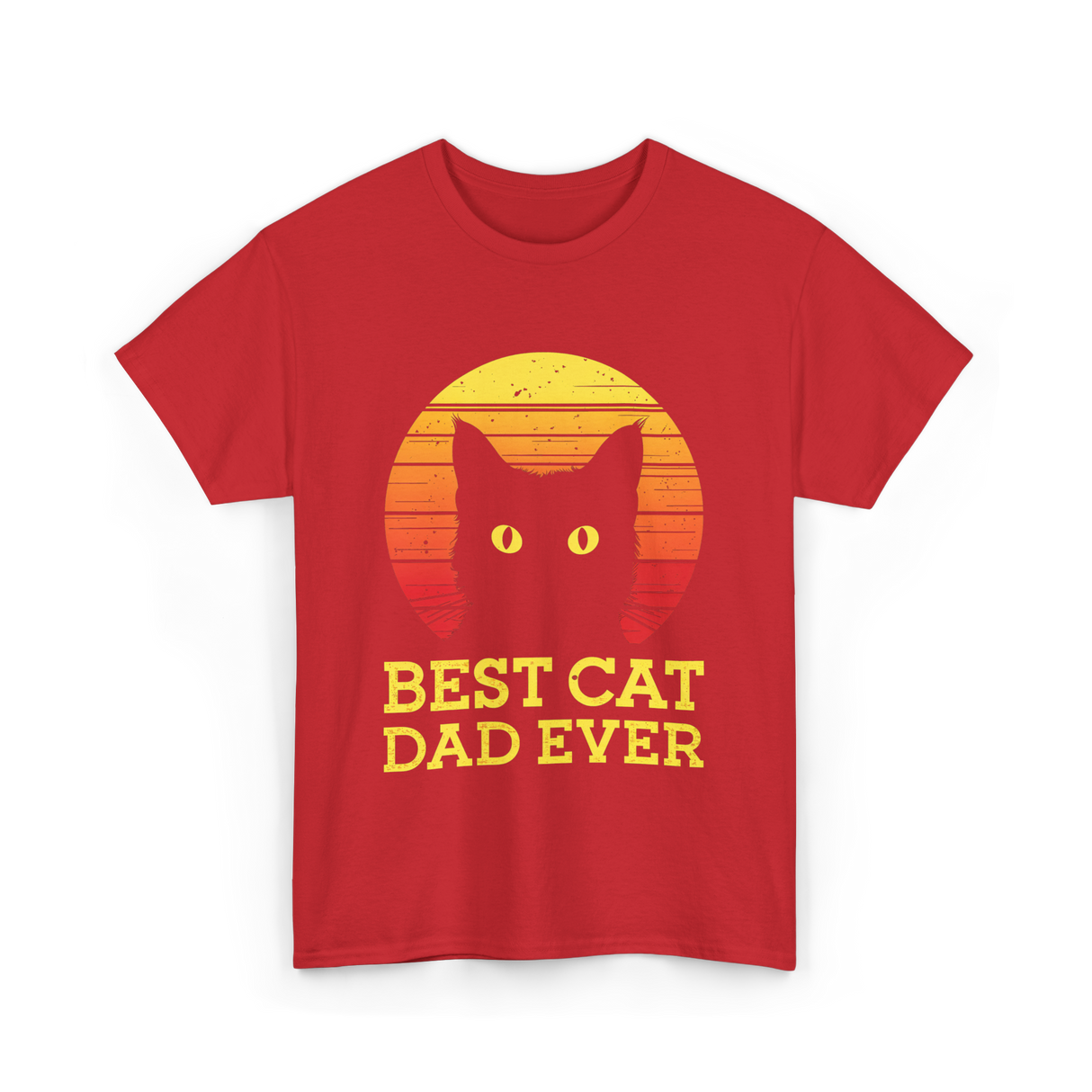 Best Cat Dad Ever Cat Dad T-Shirt - Red