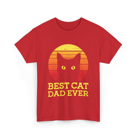 Best Cat Dad Ever Cat Dad T-Shirt - Red