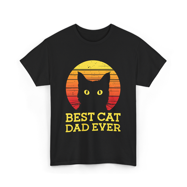 Best Cat Dad Ever Cat Dad T-Shirt - Black