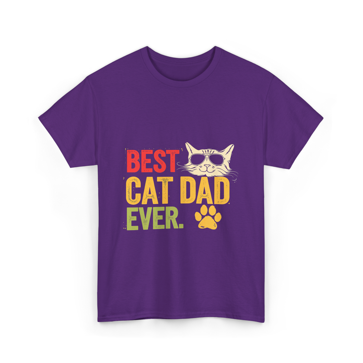 Best Cat Dad Ever Cat Dad T-Shirt - Purple