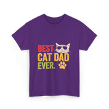 Best Cat Dad Ever Cat Dad T-Shirt - Purple