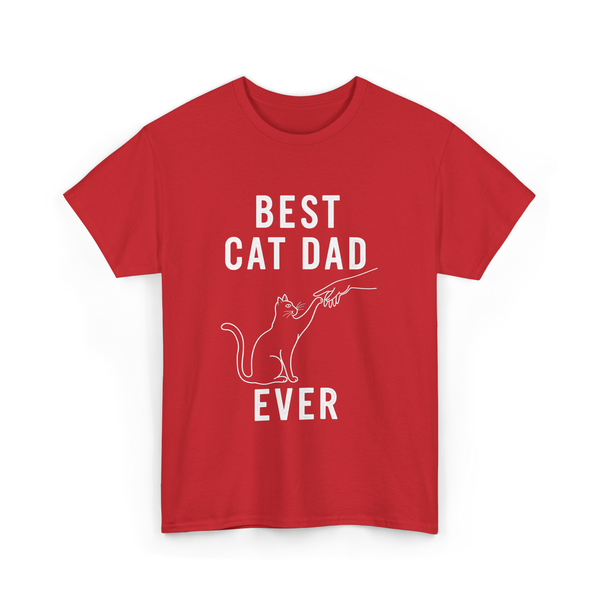 Best Cat Dad Ever Cat Dad T-Shirt - Red