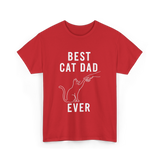 Best Cat Dad Ever Cat Dad T-Shirt - Red