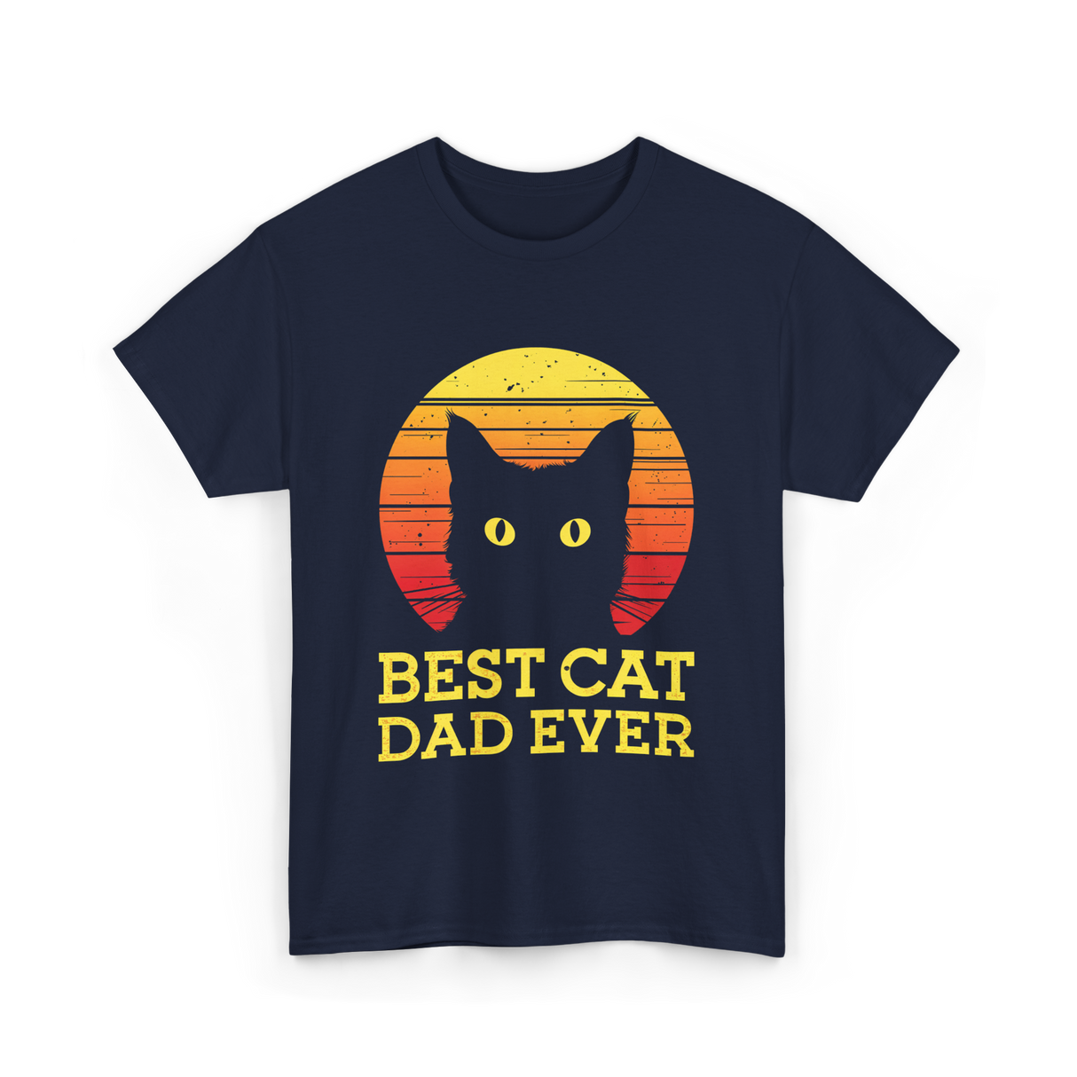 Best Cat Dad Ever Cat Dad T-Shirt - Navy