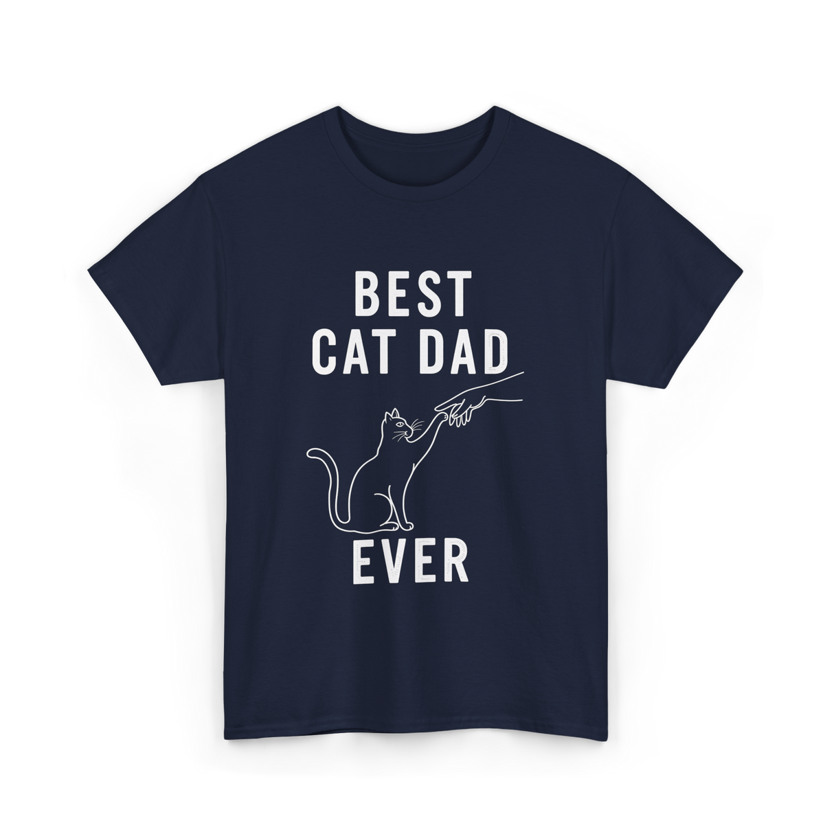 Best Cat Dad Ever Cat Dad T-Shirt - Navy