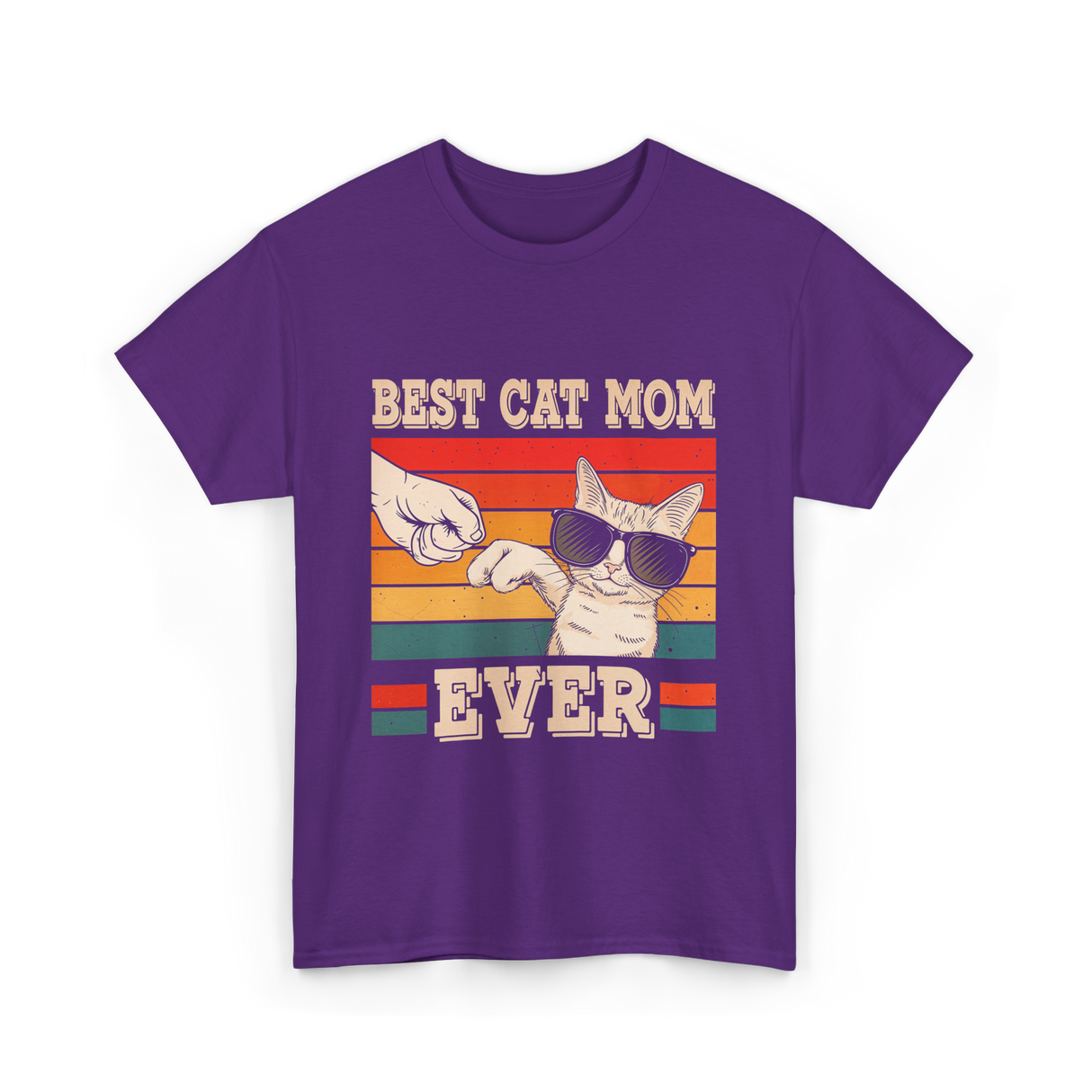 Best Cat Mom Ever Cat Lover T-Shirt - Purple