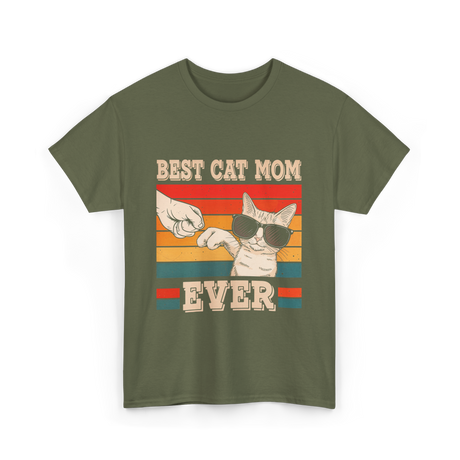 Best Cat Mom Ever Cat Lover T-Shirt - Military Green