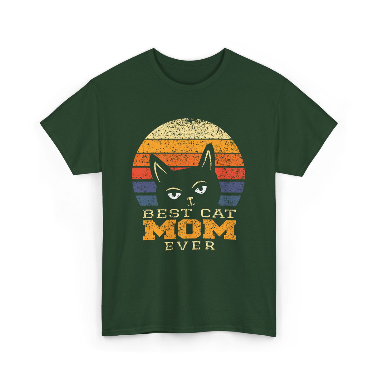 Best Cat Mom Ever Cat Lover T-Shirt - Forest Green