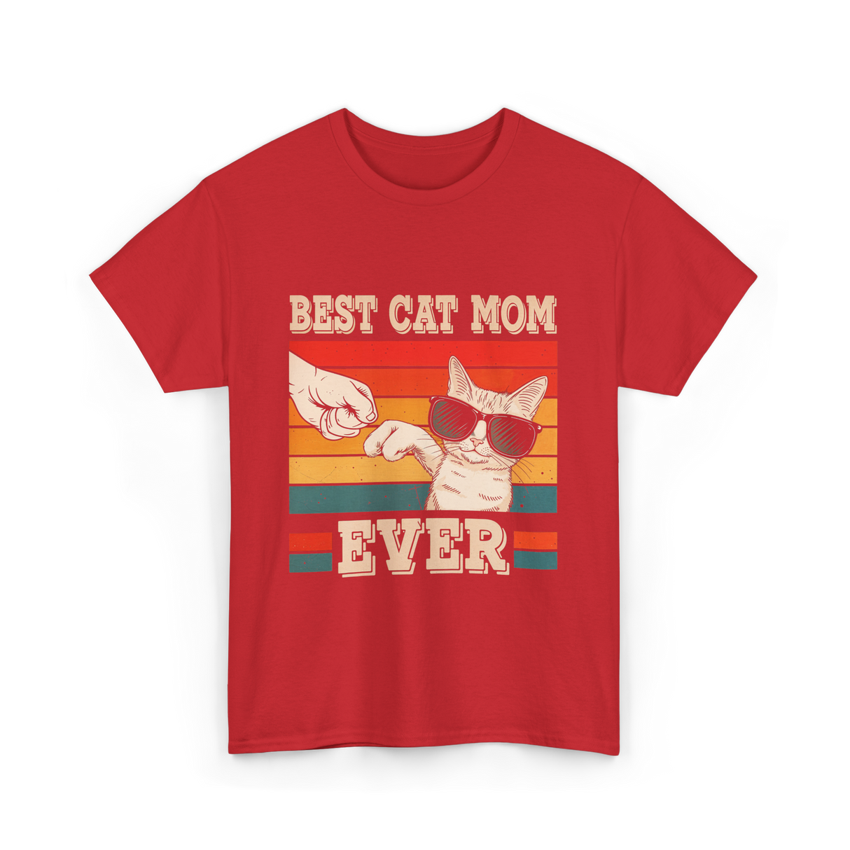 Best Cat Mom Ever Cat Lover T-Shirt - Red