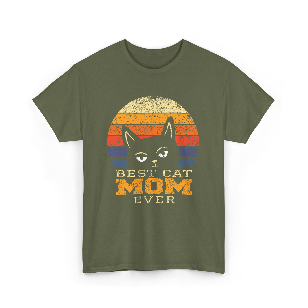 Best Cat Mom Ever Cat Lover T-Shirt - Military Green