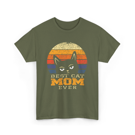 Best Cat Mom Ever Cat Lover T-Shirt - Military Green