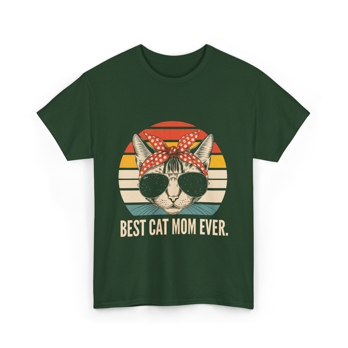 Best Cat Mom Ever Cat Mother T-Shirt - Forest Green