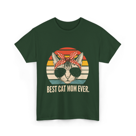 Best Cat Mom Ever Cat Mother T-Shirt - Forest Green