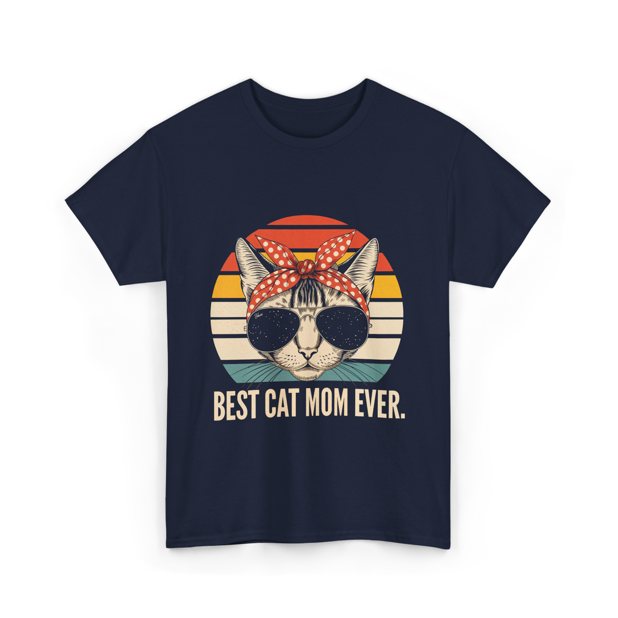 Best Cat Mom Ever Cat Mother T-Shirt - Navy