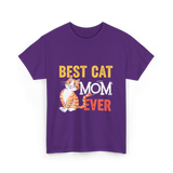 Best Cat Mom Ever Cat T-Shirt - Purple