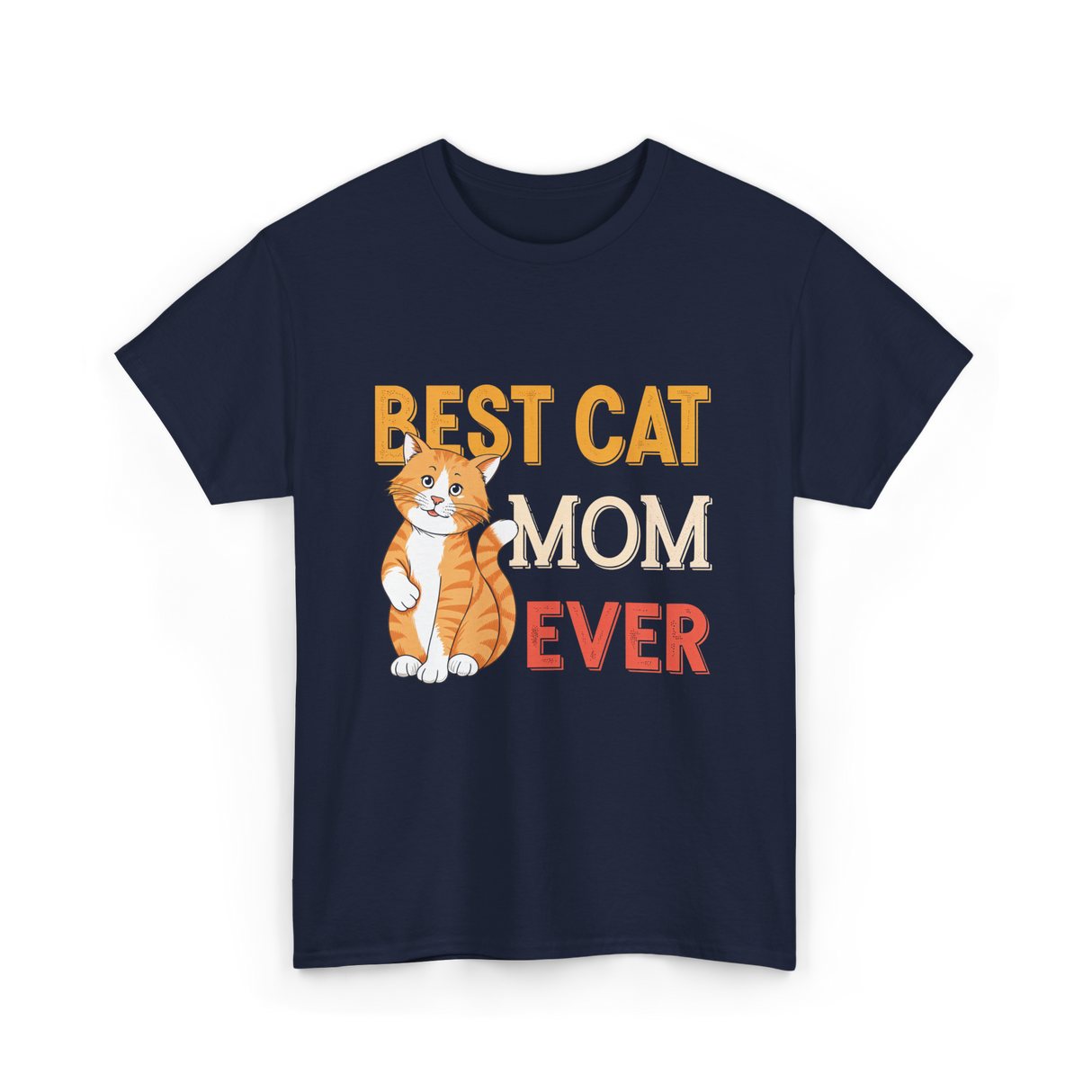 Best Cat Mom Ever Cat T-Shirt - Navy