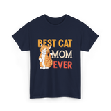 Best Cat Mom Ever Cat T-Shirt - Navy