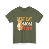 Best Cat Mom Ever Cat T-Shirt - Military Green